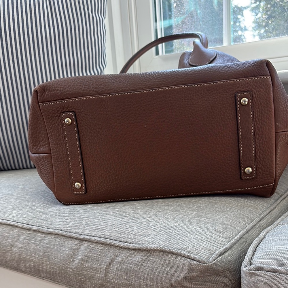 Dooney & Bourke Brown Leather Shoulder Bag with Tassel Details - Picture 4 of 7